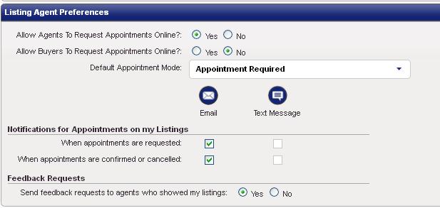 Step 4: In the Listing Agent Preferences section, select your preferred settings.