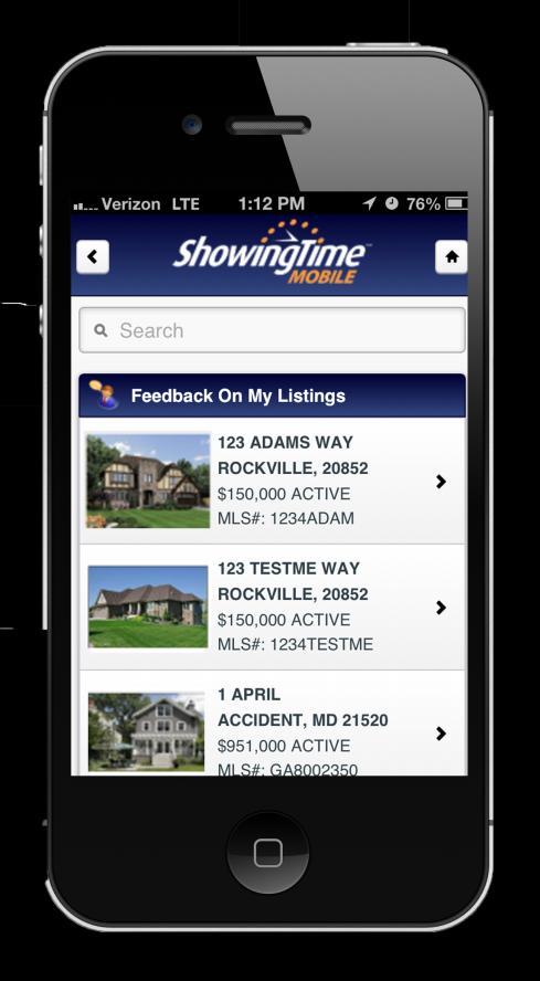 View showing appointments requested on your listings by clicking Showings - On My Listings.