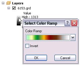 Set another Color Ramp on the ASCII GRID Figure 6.
