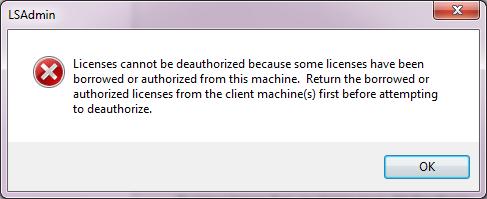 4. An error message prompts if your license is being