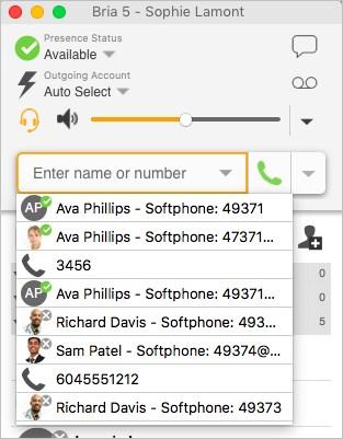 Tap the List of recent calls drop-down arrow in the Enter name or number field. A list of recent calls appears. 2.