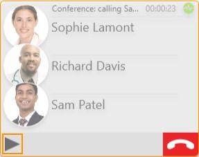 Audio and video calls Conference calls Suspending the conference call To suspend the conference call, click Put conference call on hold at the bottom of the conference call panel.