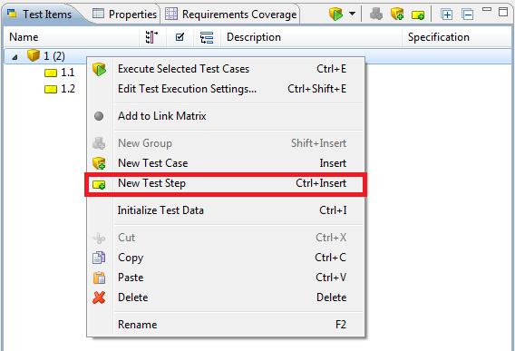 Fig. 37: The completed second test step You can also create a new test step for the first test case instead of copying an existing test step. Fig.