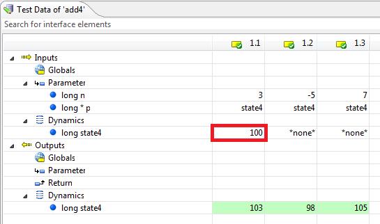 3.2. The Initial State For the implementations 1, 2, and 4 (i.e. add1(), add2(), and add4()), you may always override the initialization value of the initial state (set during the startup of the C program) with the test input data from TESSY.
