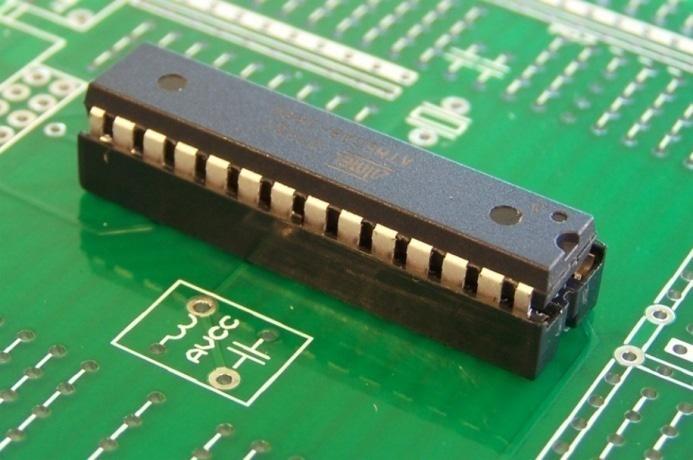 bend the pins on the microcontroller inwards slightly in order to be