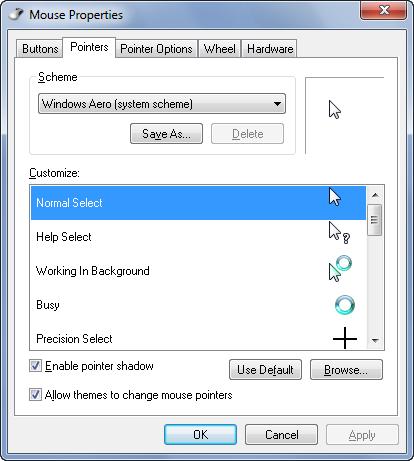 To display a shortcut menu, position the mouse pointer over the item, then click the right button below the touchpad.