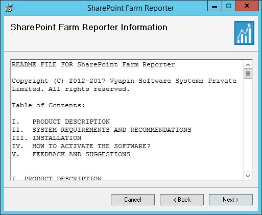 Step 7: SharePoint Farm Reporter product