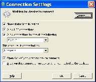 Note the number of the COM port that was added. 8. Click OK. 9. Click Start > All Programs > Microsoft ActiveSync. 10. Click File > Connection Settings.