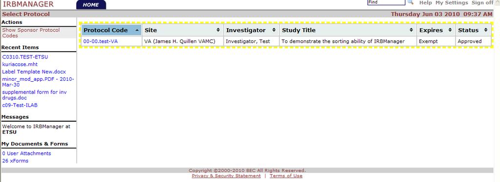 To view your exempt studies, click in to view your ex- Then you can see a
