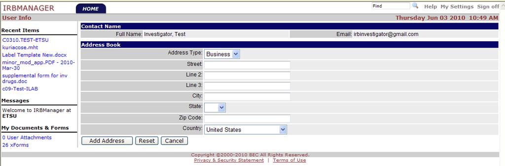 Navigating My Settings PAGE 19 C. Update your address information Step 1: Click on address information link.
