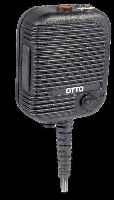 Optional emergency button and antenna connector models available for selected radios Sealed housing meets MIL-STD-810 including 40 mph blowing rain Built-in debris screen Adjustable high/low volume