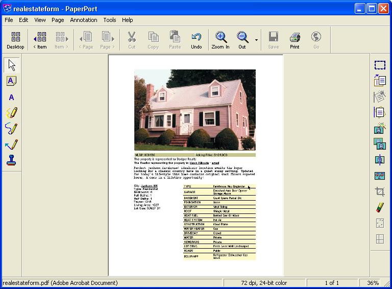 The Page View window The Page View window allows you to take a closer look at your items and to touch up and annotate them. You can also enlarge or reduce the view for easy reading.