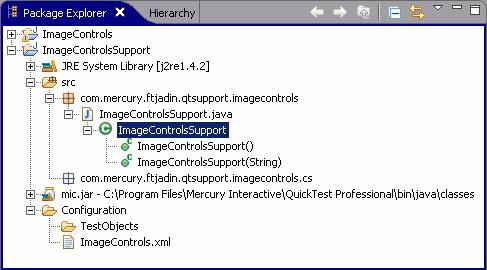 Chapter 6: Learning to Support a Simple Control Expand the ImageControlsSupport project to view its content. The src folder contains the following packages: com.mercury.ftjadin.qtsupport.