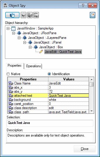 Chapter 7: Learning to Support a Custom Static-Text Control UFT now recognizes the text box as a JavaEdit test object named UFT Java. The label property of the JavaEdit test object is empty.