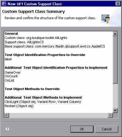 Chapter 8: Learning to Support a Complex Control 9. View the custom control support class summary. Review the planned content of the custom support class, and click OK.