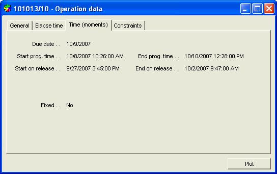FCS user manual 26 Elapse time Total programmed time means the working time only. Elapse time includes night, weekend, and also other non-productive times.