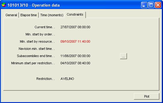 FCS user manual 27 There is also information indicating if the operation is fixed or not. Restrictions tab This tab shows the reason why the operation cannot begin earlier.