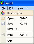 .2.1. Restore plan This erases the current plan which is in the memory