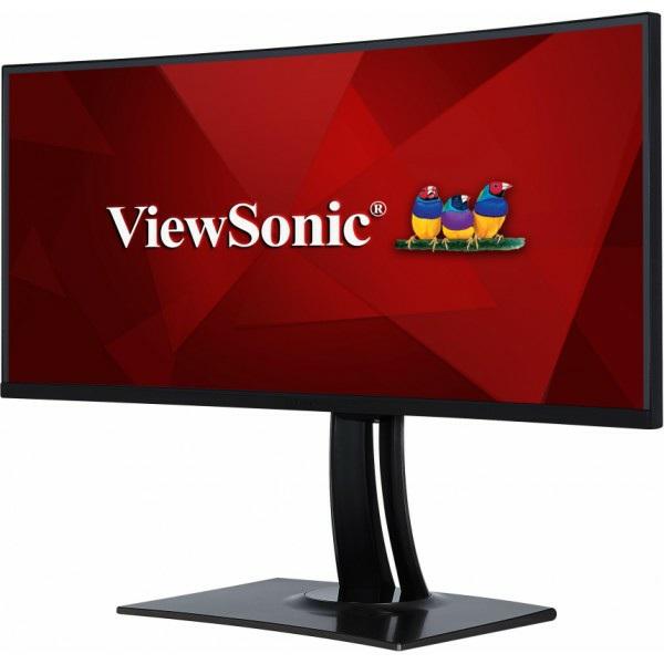 professional curved 38" WQHD+ Frameless IPS 99% srgb Hardware Calibration Ergonomic LED Monitor VP3881 With a 2300R curved screen and stunning WQHD+ 3840x1600 resolution, the ViewSonic VP3881
