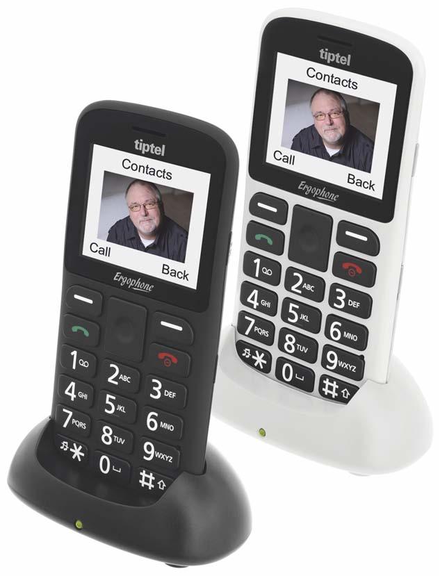 tiptel Ergophone 610 tiptel Ergophone 611 User-friendly mobiles in black or white Choice of operation due to 2 different menu levels: newcomer and experienced mode Individually selectable order of