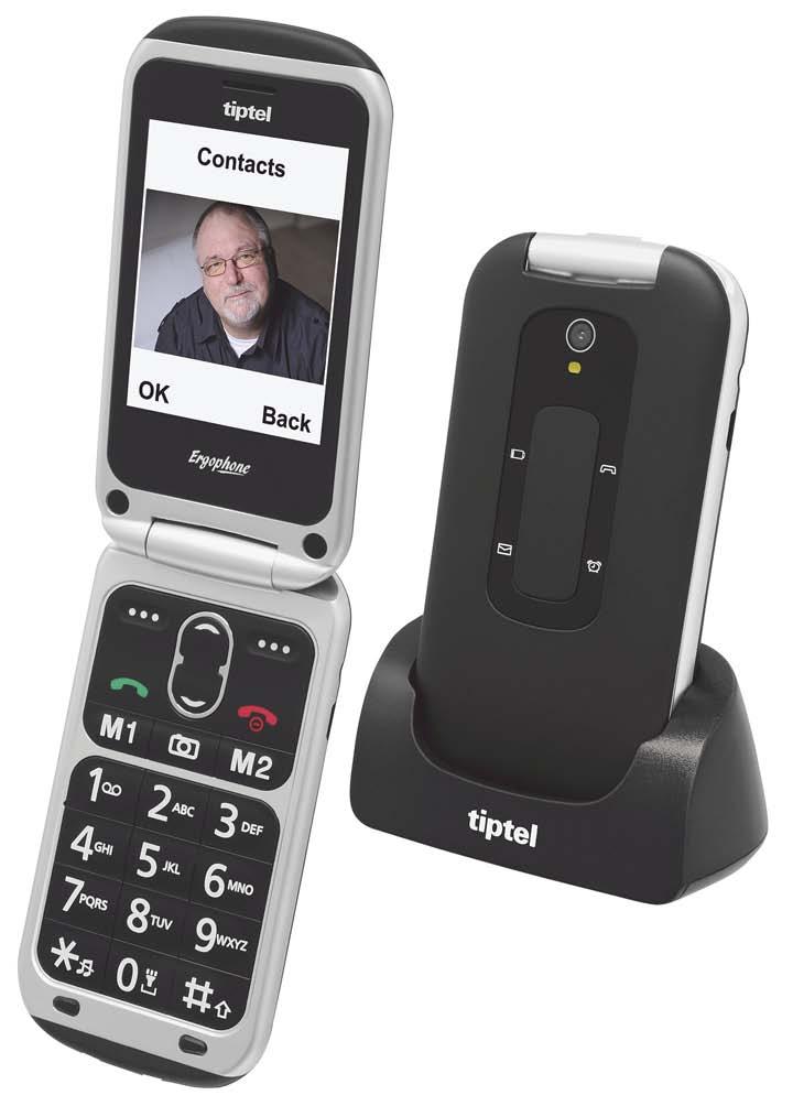 tiptel Ergophone 6250 User-friendly clamshell phone in black NEW!