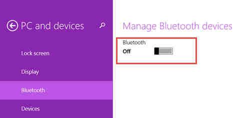 4. Bluetooth configuration. 4.1 Windows Turn on Tpm Tool pressing Power Button. Turn on Bluetooth on your Windows 8.1 device. Go to PC Settings and then to PC and devices.