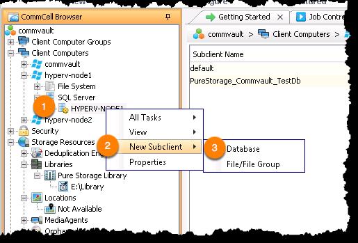 Figure 33. Creating a New Subclient. This next step involves setting up the New SQL Subclient. There are multiple tabs and options that need to be configured for the subclient.