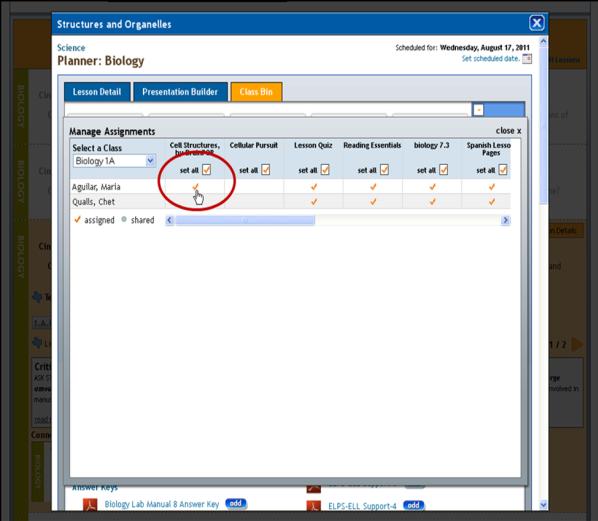 4. Assignments can be assigned to specific students by clicking