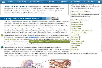 The Interactive elesson Pages 1. The teacher & student elesson Pages are embedded with a Collaboration Toolbar. Highlight any word/phrase and the Collaboration Toolbar will appear.