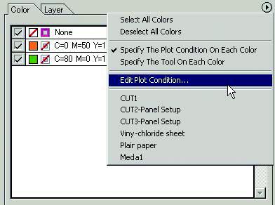 Check the pen number allocation of plotter side, and set of FineCut.