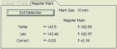 For the procedure of register mark detection, refer to the operation manual of the plotter.