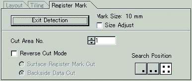 Cutting with Mark Separation The large data that cannot be cut in one time can be cut in several times. When making register marks, select [Mark Separation]. ( P.