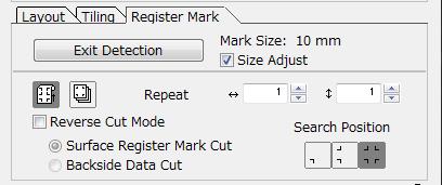 Cutting an Object 5 Select the cutting type. Multi Mode Single Mode Item Description 6 Size Adjust Multi Mode / Single Mode Repeat Reverse Cut Mode Search Position (Plot button).