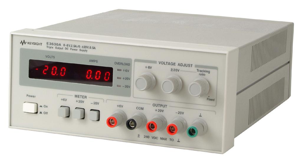 02 Keysight and E3630A Non-programmable DC Power Supplies Data Sheet Reliable Power, Repeatable Results Linear power supply Dual or triple output 10-turn voltage and current control Low noise and
