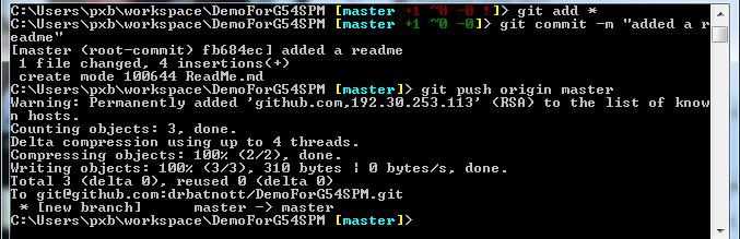 In a git shell You git add * git commit m created a ReadMe git push origin master In GitHub for windows there is a synchronise button In
