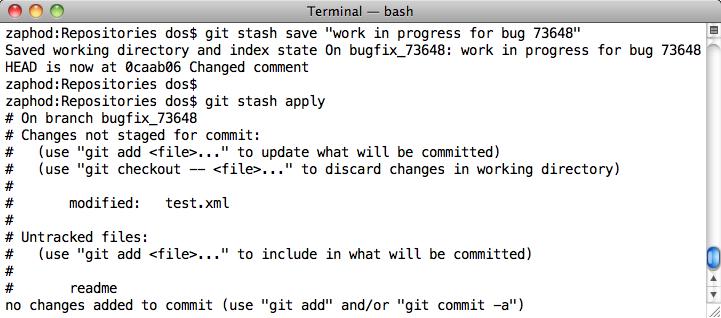 Store your working directory and revert Use git stash to record current working directory state Saves current state of work