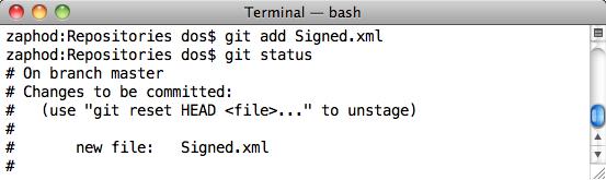 The index is a staging area for the next commit Index is changed via git add State of the index becomes