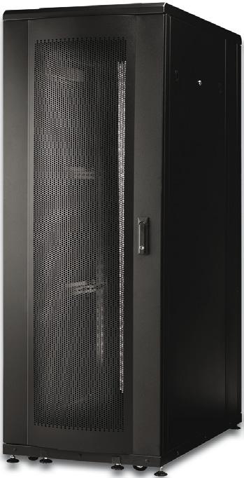 19" Server Cabinets 19" Server Cabinet with perforated front door The DIGITUS server cabinets are especially suitable for server and switches with high installation depth.