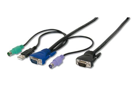 KVM cables and accessories KVM cable for DIGITUS KVM switches, (Combo-series) PS/2 and USB long cable