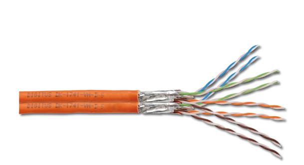 Installation Cable DIGITUS CAT 7 Twisted Pair Installation Cable 2x 4x2xAWG23 S-FTP CAT 7 1000 MHz LSZH installation cable Suitable for building structured cabling in the secondary and tertiary area.