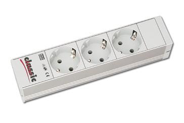 Outlet Stripes 19" outlet strip for vertical mounting with IEC 320 C 13 sockets 3 x 6 IEC 320 C 13 sockets, black, grey and red color 3 circuits 19" aluminium profile Max.
