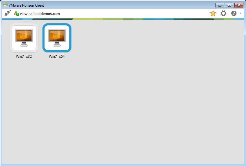 If the credentials are successfully authenticated, the client machine is connected to VMware Horizon 6, and you can access a VM in your assigned virtual machine pool.
