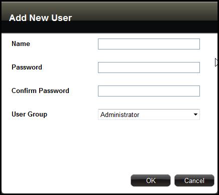 Adding Users 1. On the Setup screen, click User > User. By default, the admin user is preset and cannot be deleted. 2. Click Add User. 3.