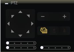 Using the PTZ Control Panel Use the PTZ Control Panel to pan, tilt, and zoom the camera. To display the PTZ Control Panel, click PTZ from the left panel menu.