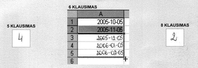 informacinių technologijų valstybinio brandos egzamino testo klausimus. 8. Kokį rezultatą suskaičiuos skaičiuoklės langelyje C1 įrašyta formulė?