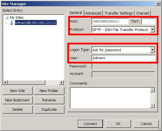 during the server deployment process. Use the "Connect" button to connect to the server and begin an SFTP session. You might need to accept the server key, by clicking "Yes" or "OK" to proceed.