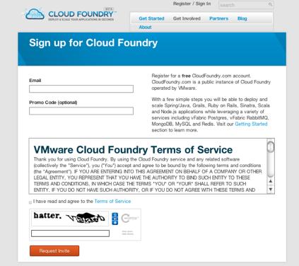 Register http://cloudfoundry.