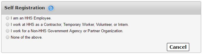 Enter your Employee ID in the fields provided, then select Next. <Skip to Step 5> b. HHS Contractors Only. Select Next. c. Employees of Non-HHS Agencies and Private Organizations Only.