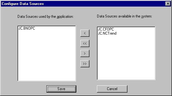 10 Using M-Collector Technical Bulletin Figure 4: Data Sources Dialog Box 3. Select the data source you want M-Collector to use. 4. Click < to move the selected data sources.