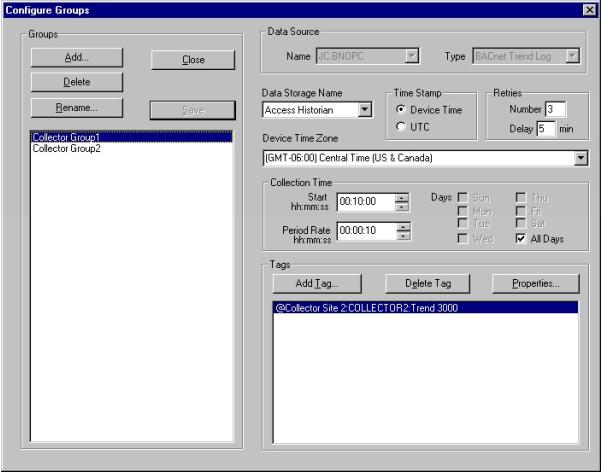 12 Using M-Collector Technical Bulletin Figure 6: Groups Dialog Box 3. Click Add. 4.